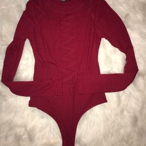 Sexy maroon bodysuit